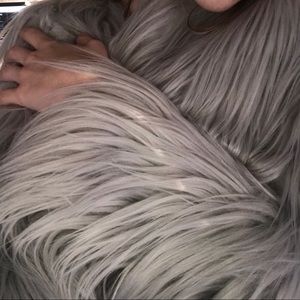 Faux fur/feather coat